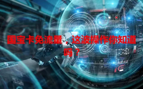 国宝卡免流量，这波操作你知道吗？