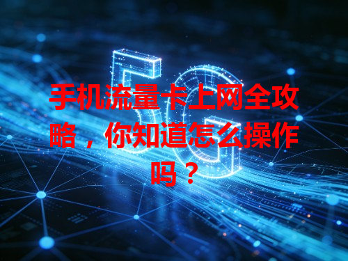 手机流量卡上网全攻略，你知道怎么操作吗？
