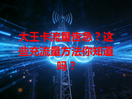 大王卡流量告急？这些充流量方法你知道吗？