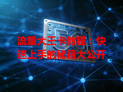 流量大王卡教程：快速上手的秘籍大公开