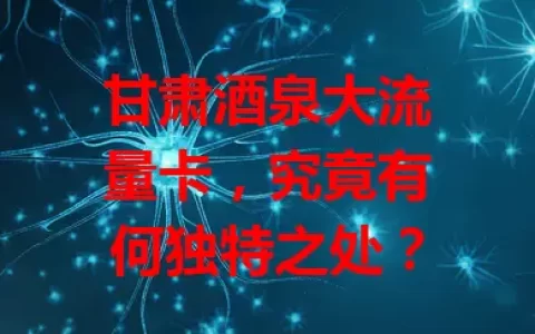 甘肃酒泉大流量卡，究竟有何独特之处？