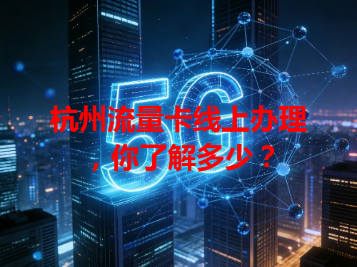 杭州流量卡线上办理，你了解多少？