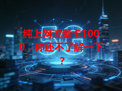 纯上网流量卡1000，你还不了解一下？