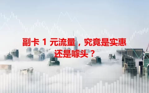 副卡 1 元流量，究竟是实惠还是噱头？