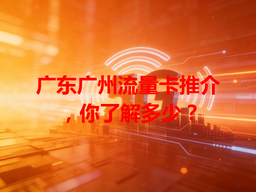 广东广州流量卡推介，你了解多少？
