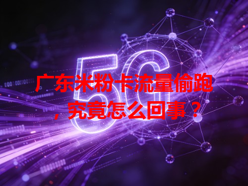 广东米粉卡流量偷跑，究竟怎么回事？