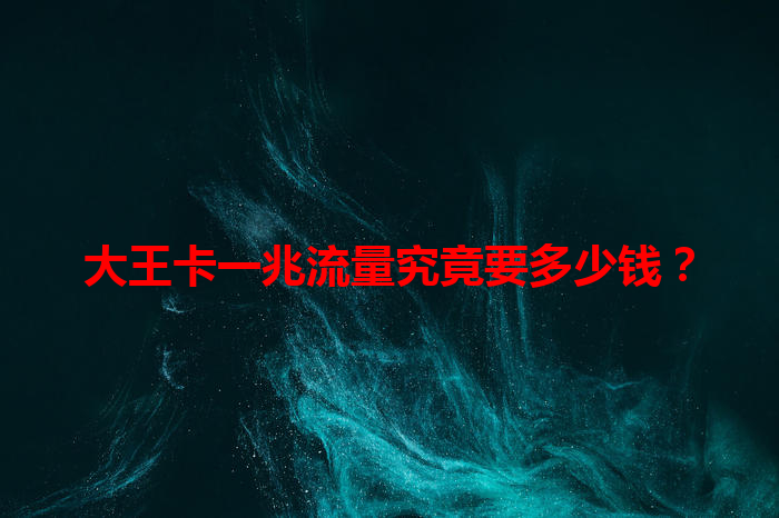 大王卡一兆流量究竟要多少钱?