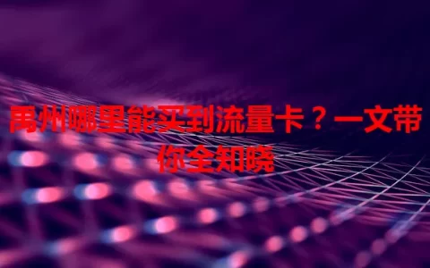 禹州哪里能买到流量卡？一文带你全知晓