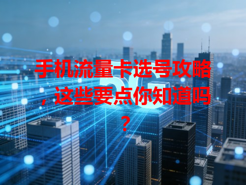 手机流量卡选号攻略，这些要点你知道吗？