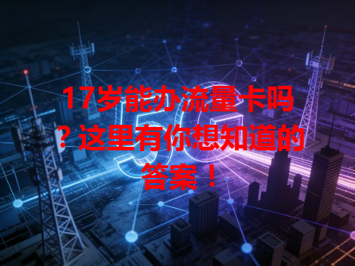17岁能办流量卡吗？这里有你想知道的答案！