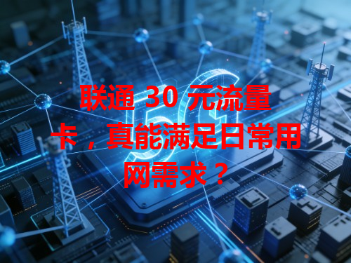 联通 30 元流量卡，真能满足日常用网需求？