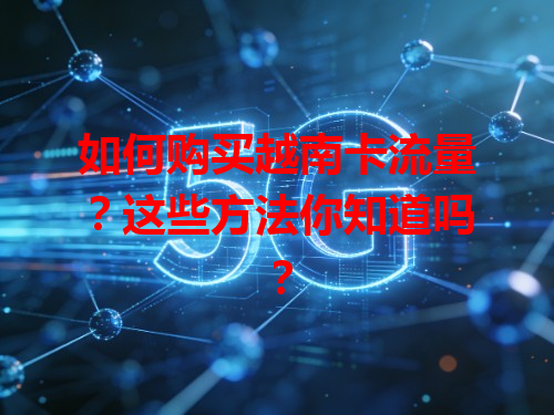 如何购买越南卡流量？这些方法你知道吗？