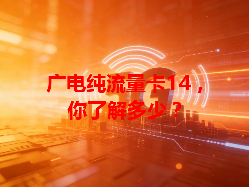 广电纯流量卡14，你了解多少？