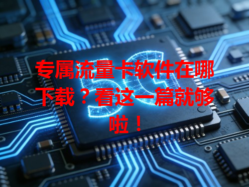 专属流量卡软件在哪下载？看这一篇就够啦！