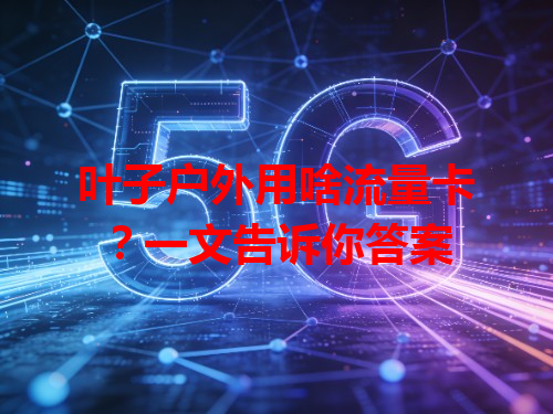 叶子户外用啥流量卡？一文告诉你答案