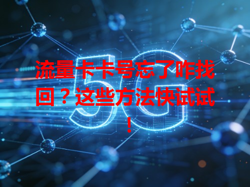 流量卡卡号忘了咋找回？这些方法快试试！