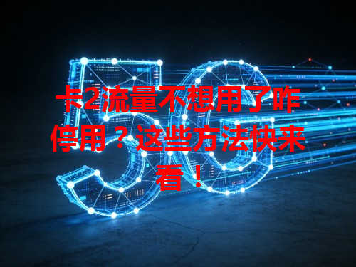 卡2流量不想用了咋停用？这些方法快来看！