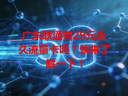 广东联通有29元永久流量卡吗？快来了解一下！