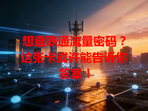 想查联通流量密码？这张卡或许能告诉你答案！