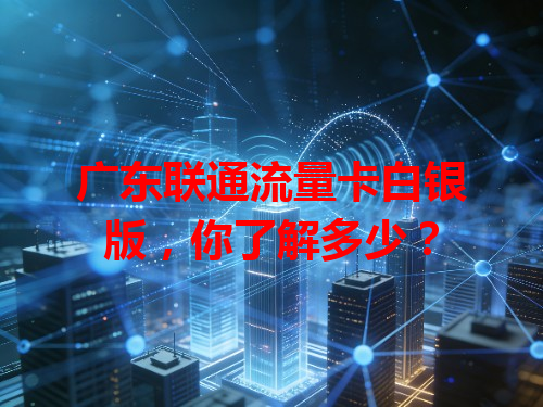 广东联通流量卡白银版，你了解多少？