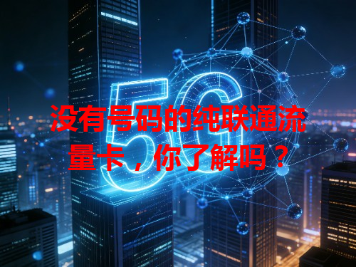 没有号码的纯联通流量卡，你了解吗？