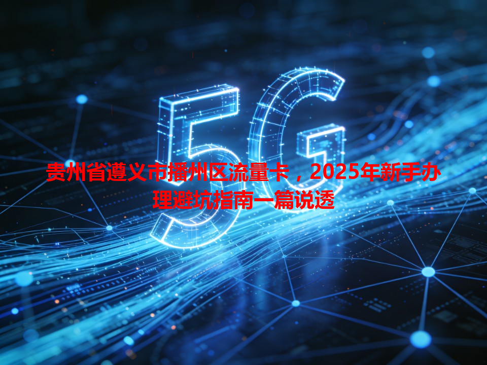贵州省遵义市播州区流量卡，2025年新手办理避坑指南一篇说透
