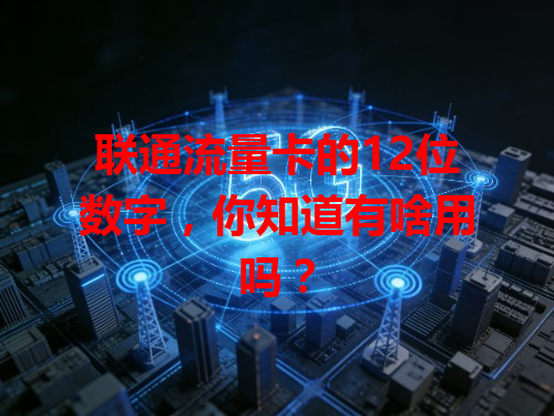联通流量卡的12位数字，你知道有啥用吗？