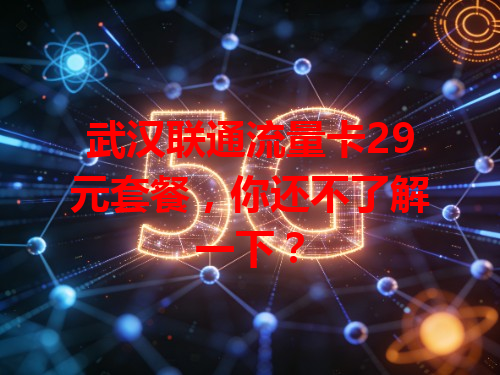 武汉联通流量卡29元套餐，你还不了解一下？