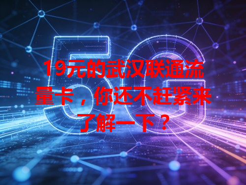 19元的武汉联通流量卡，你还不赶紧来了解一下？