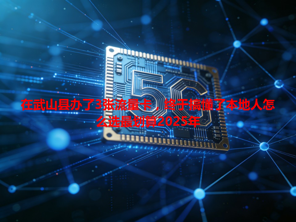 在武山县办了3张流量卡，终于搞懂了本地人怎么选最划算2025年
