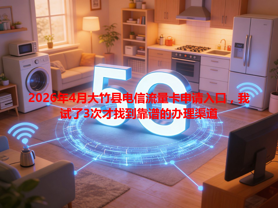 2026年4月大竹县电信流量卡申请入口，我试了3次才找到靠谱的办理渠道