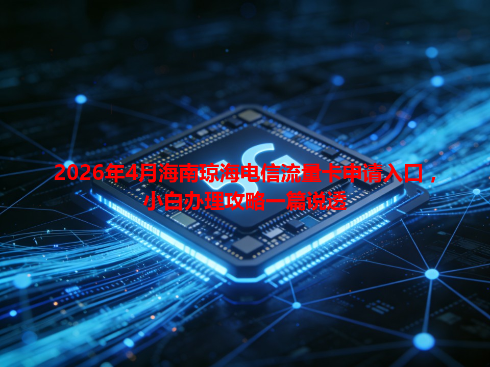 2026年4月海南琼海电信流量卡申请入口，小白办理攻略一篇说透