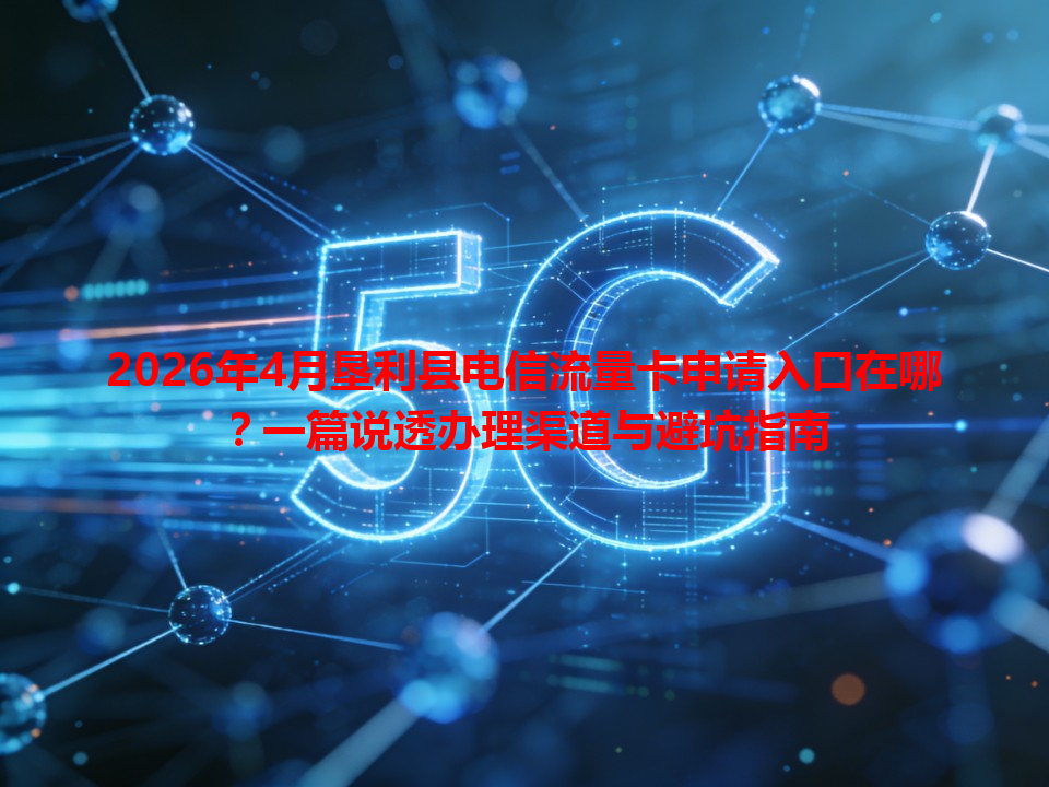 2026年4月垦利县电信流量卡申请入口在哪？一篇说透办理渠道与避坑指南