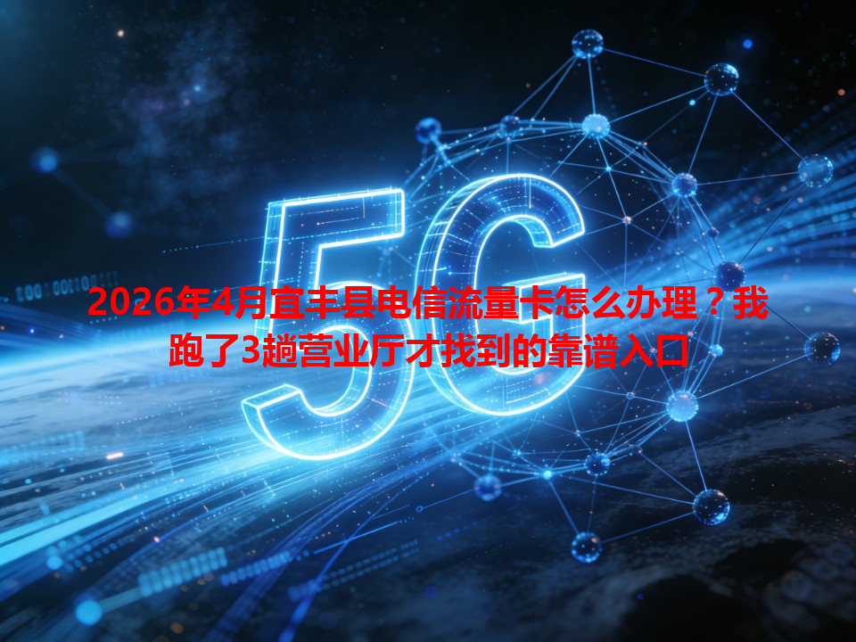 2026年4月宜丰县电信流量卡怎么办理？我跑了3趟营业厅才找到的靠谱入口