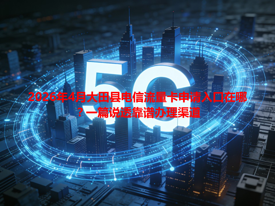 2026年4月大田县电信流量卡申请入口在哪？一篇说透靠谱办理渠道