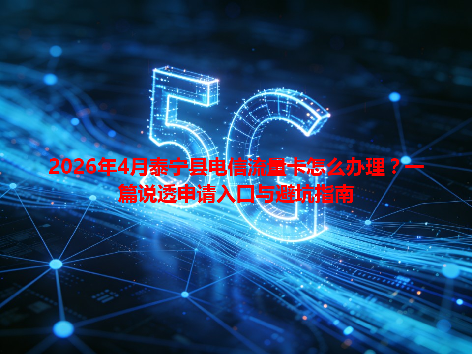 2026年4月泰宁县电信流量卡怎么办理？一篇说透申请入口与避坑指南