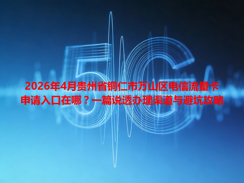 2026年4月贵州省铜仁市万山区电信流量卡申请入口在哪？一篇说透办理渠道与避坑攻略