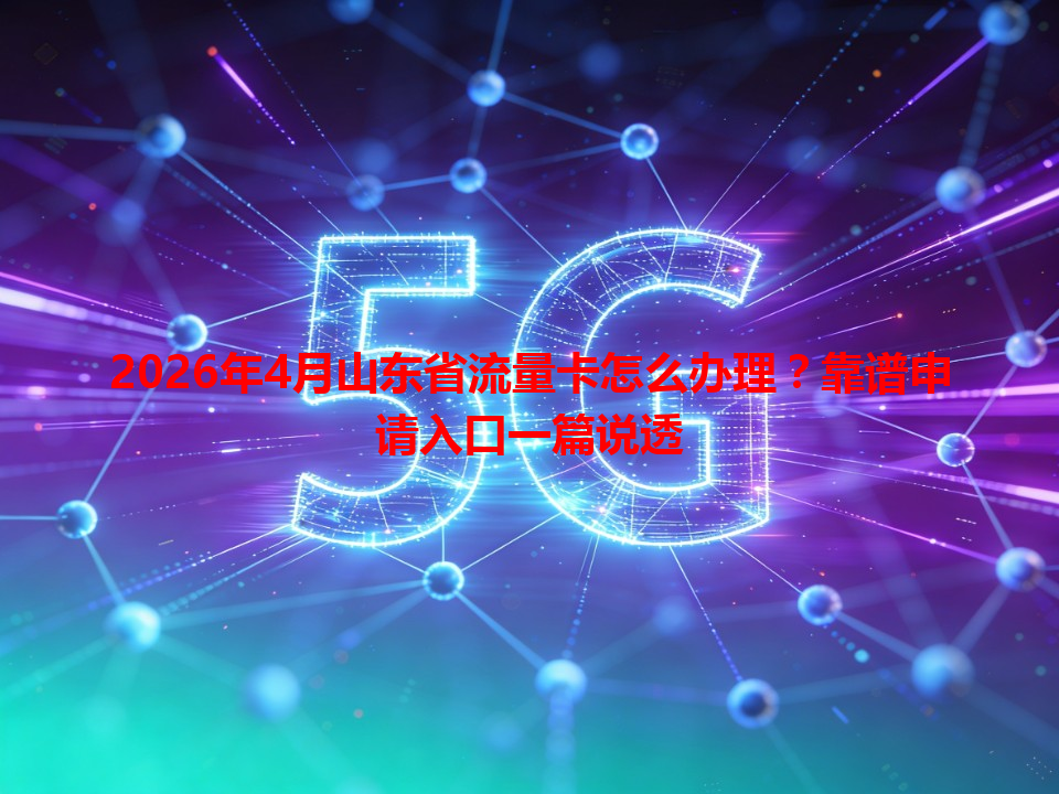 2026年4月山东省流量卡怎么办理？靠谱申请入口一篇说透