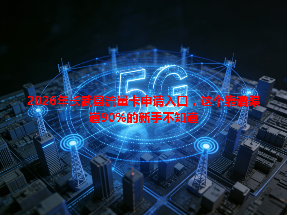 2026年长武县流量卡申请入口，这个靠谱渠道90%的新手不知道