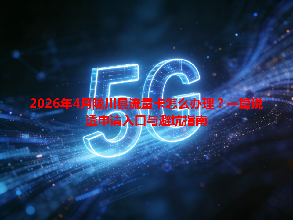 2026年4月陇川县流量卡怎么办理？一篇说透申请入口与避坑指南
