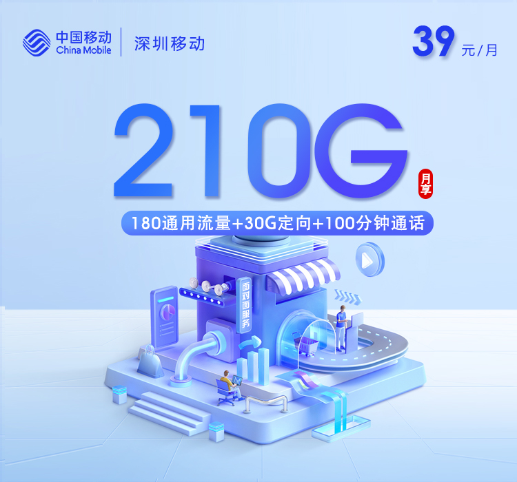 2026年5月4日移动流量卡申请指南：移动深圳专属卡③39元每月180G通用+30G定向+100分钟通话