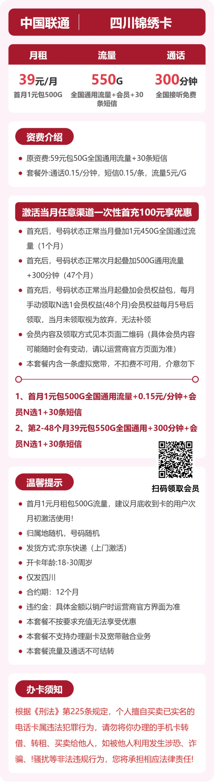 联通四川锦绣卡详情