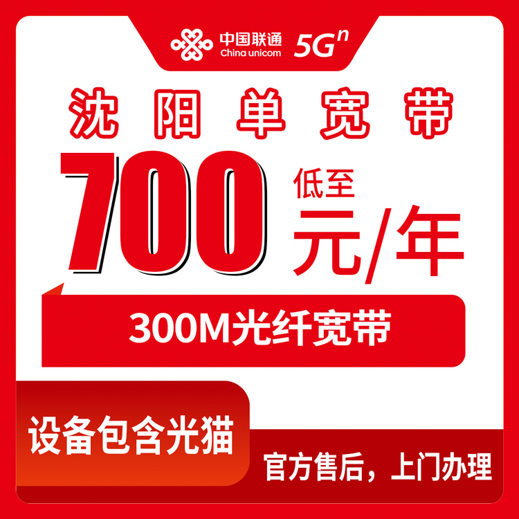 2026年8月10日辽宁沈阳沈北新区联通宽带300M包年700元起，包1到5年怎么选不吃亏？