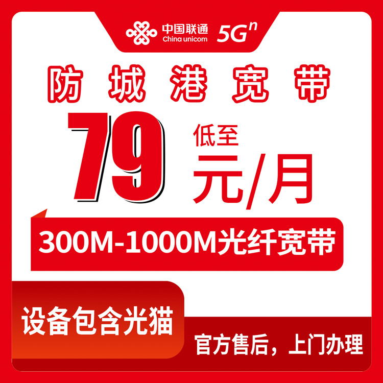 2026年8月防城港港口区联通宽带怎么选？79元300M/99元500M/139元1000M实测分享