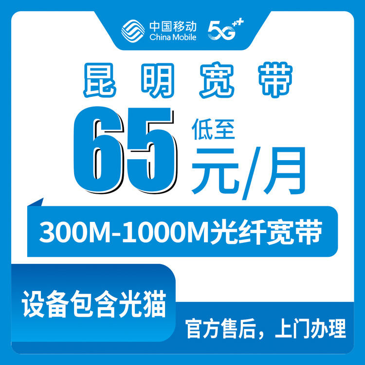 2026年10月9日云南省昆明呈贡区移动宽带办理指南：65到95元月包，300M到1000M怎么挑
