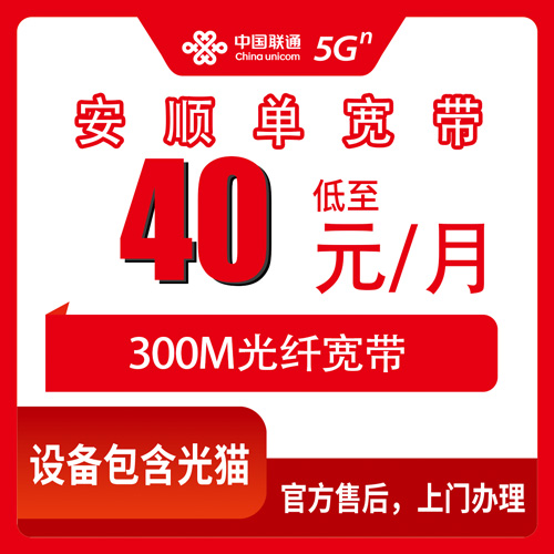 2026年10月25日贵州省安顺关岭县装联通宽带多少钱？300M单宽带40元包月实测记录